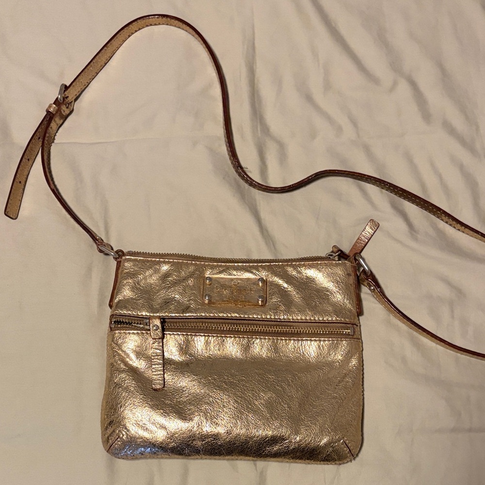 Gold Kate Spade Crossbody Purse